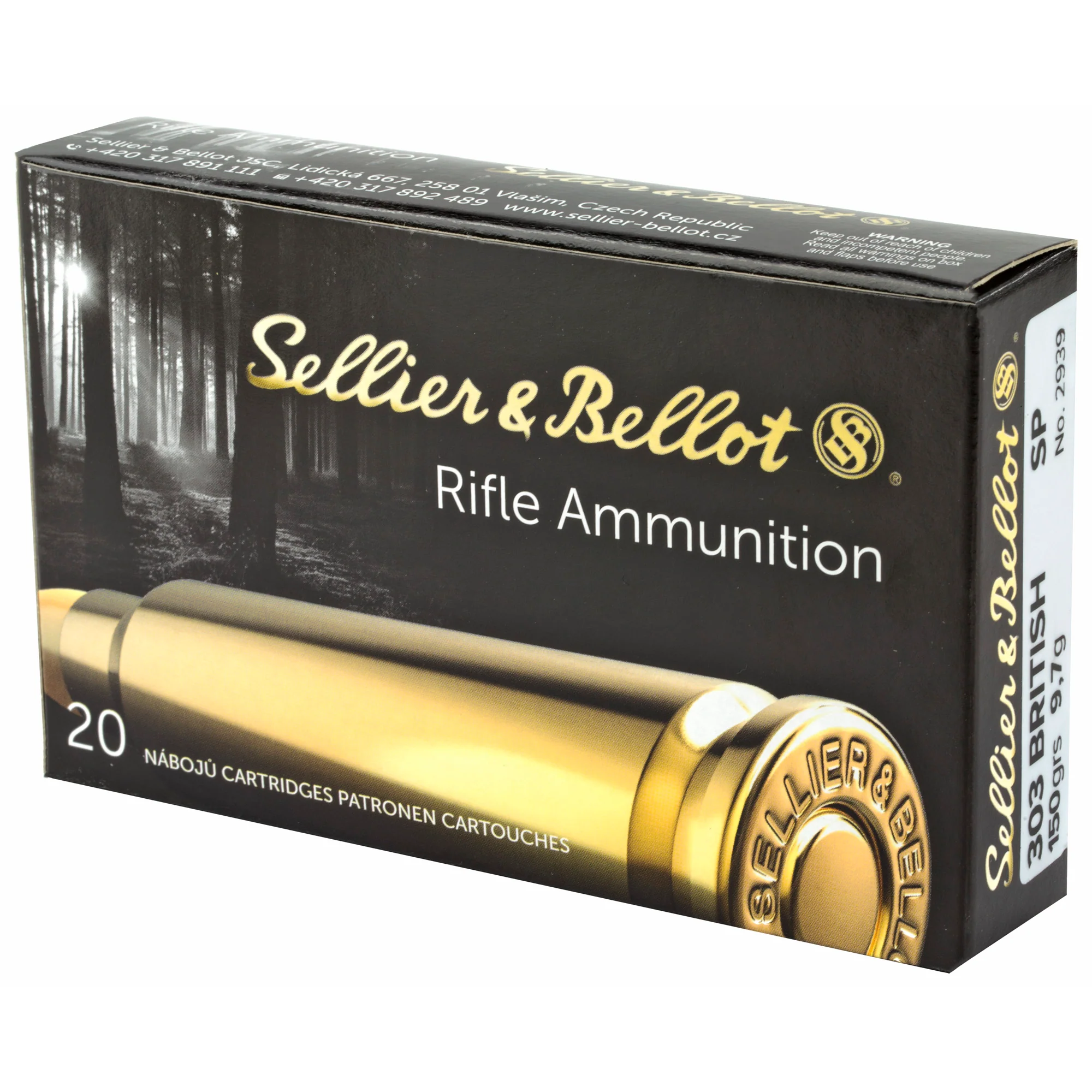 Sellier & Bellot .303 British 150 Grain Soft Point Rifle Ammunition, 20 Rounds/Box, SB303B - Image 3