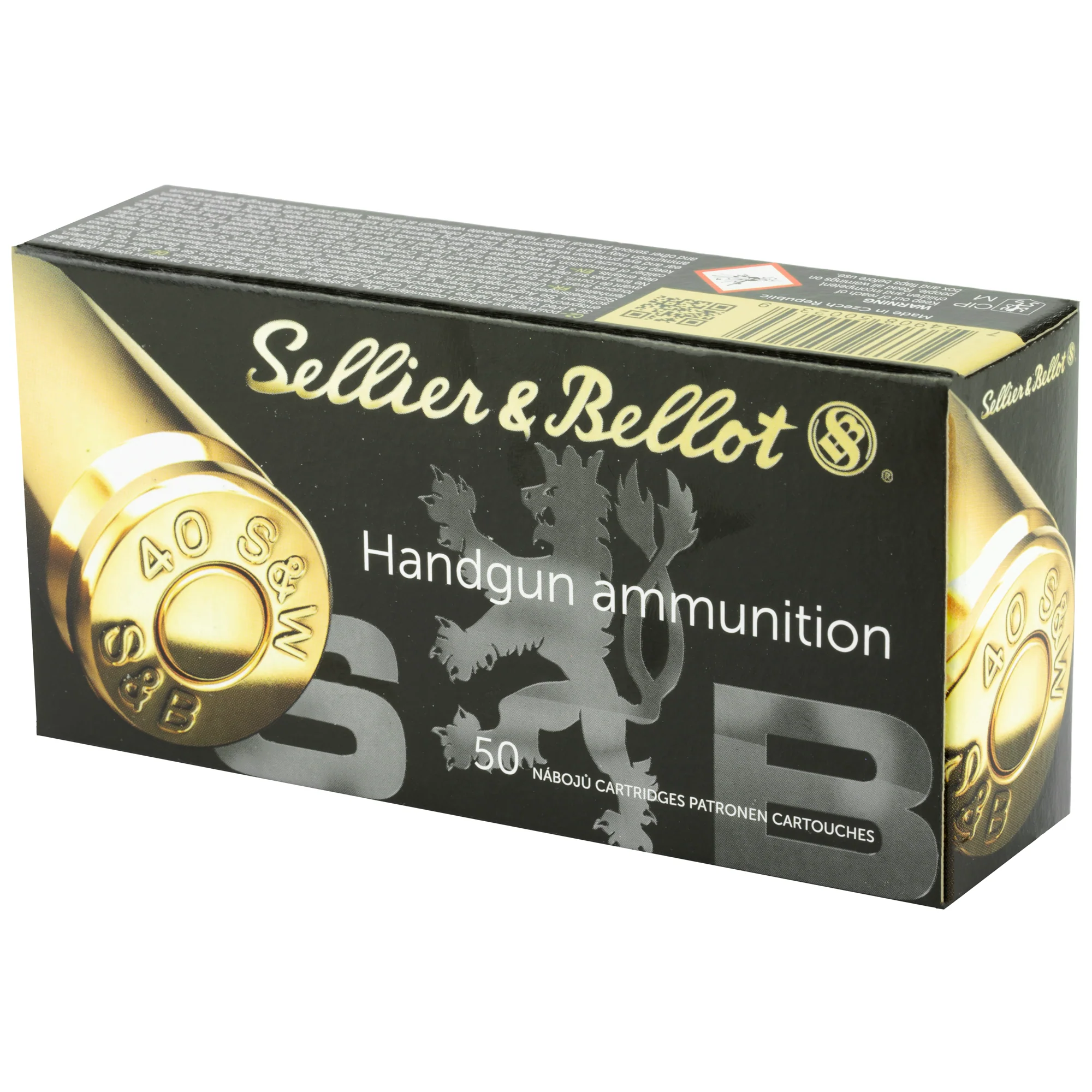 Sellier & Bellot .40 S&W 180 Grain Full Metal Jacket Handgun Ammo, 50-Round Box, SB40B - Image 3