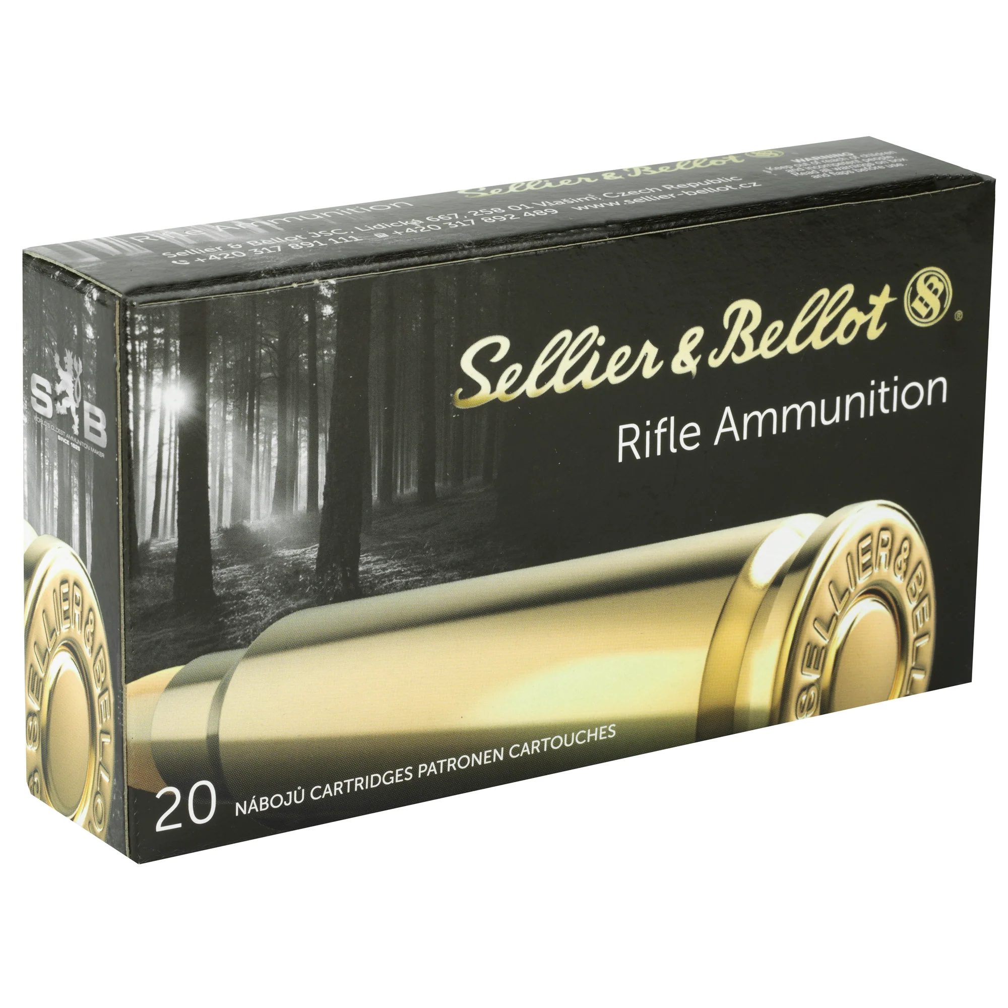 Sellier & Bellot 7.62x54R 180 Grain Soft Point Rifle Ammo, 20-Round Box SB76254RB - Image 2