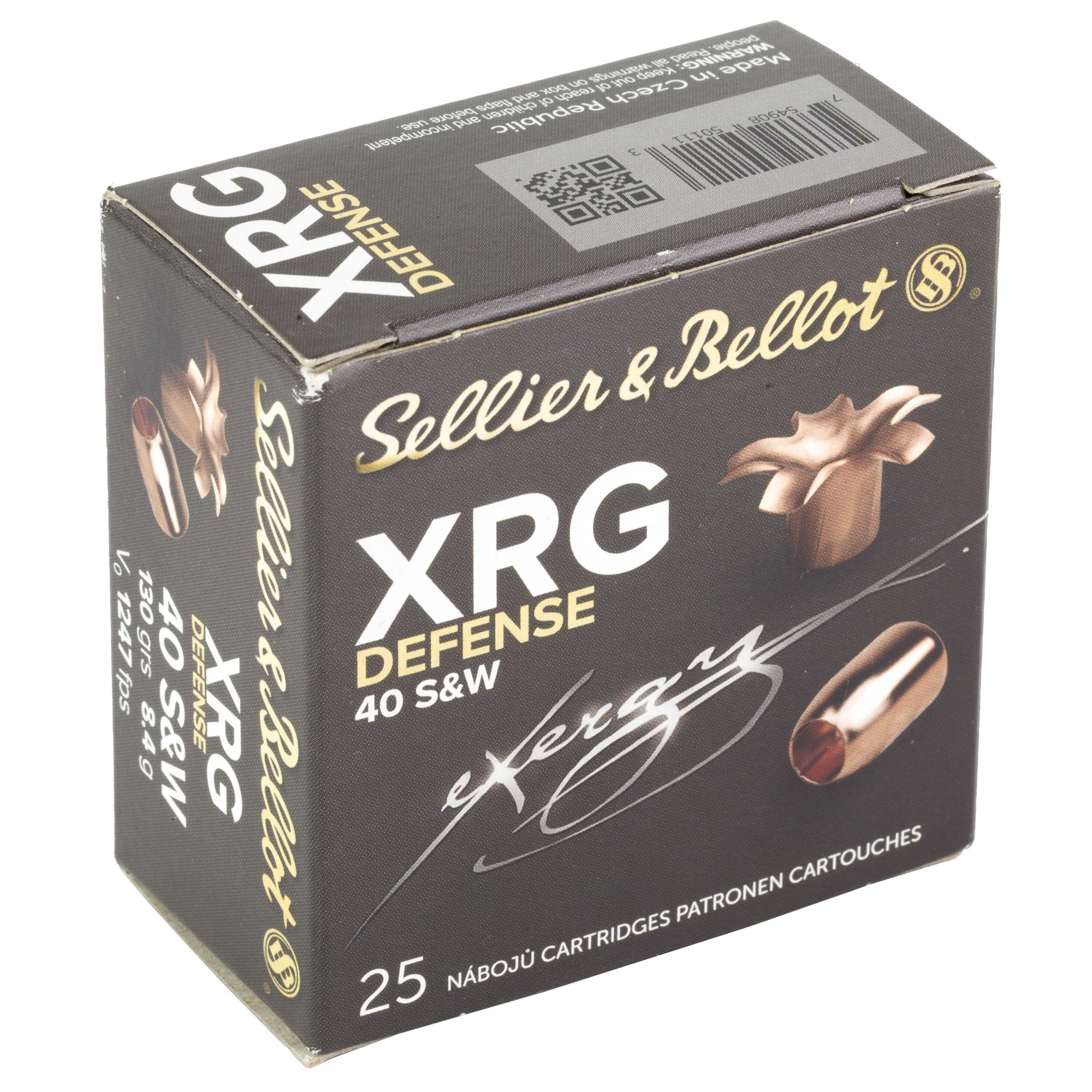Sellier & Bellot XRG Defense .40 S&W 130gr Solid Copper Hollow Point Ammo, 25rd Box SB40XA - Image 2