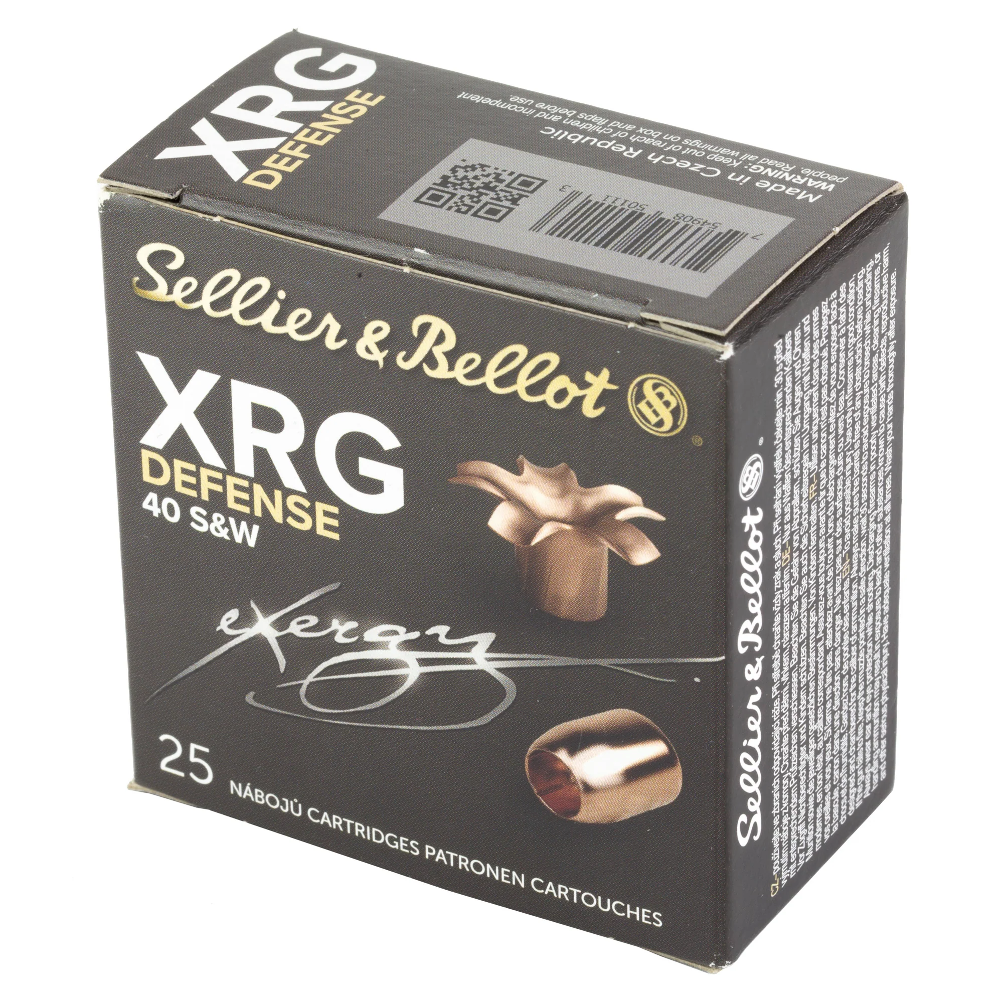 Sellier & Bellot XRG Defense .40 S&W 130gr Solid Copper Hollow Point Ammo, 25rd Box SB40XA - Image 3