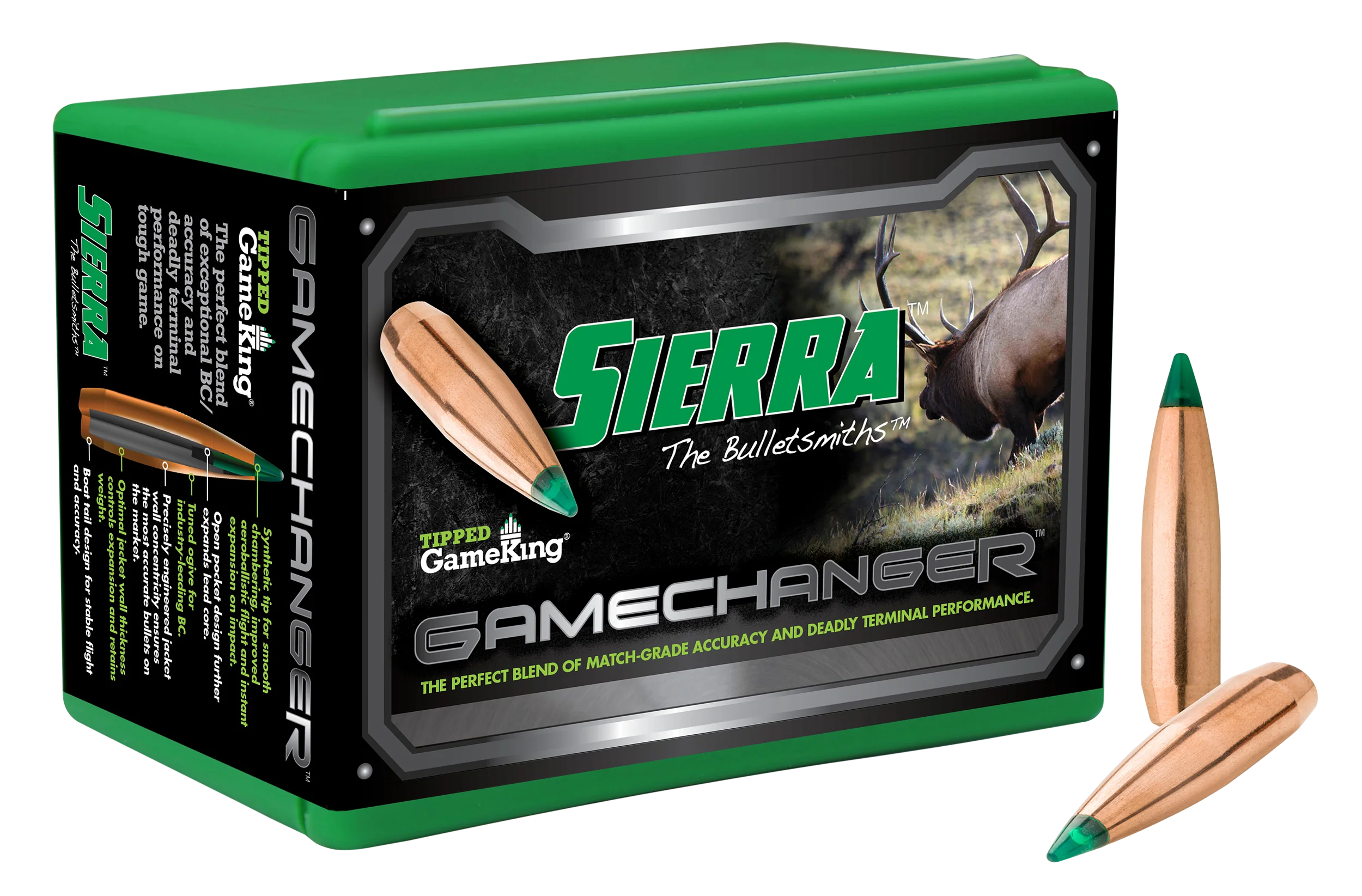 Sierra Tipped GameKing .308 Cal 125gr Polymer Tip Hunting Bullets 100/Box 4625