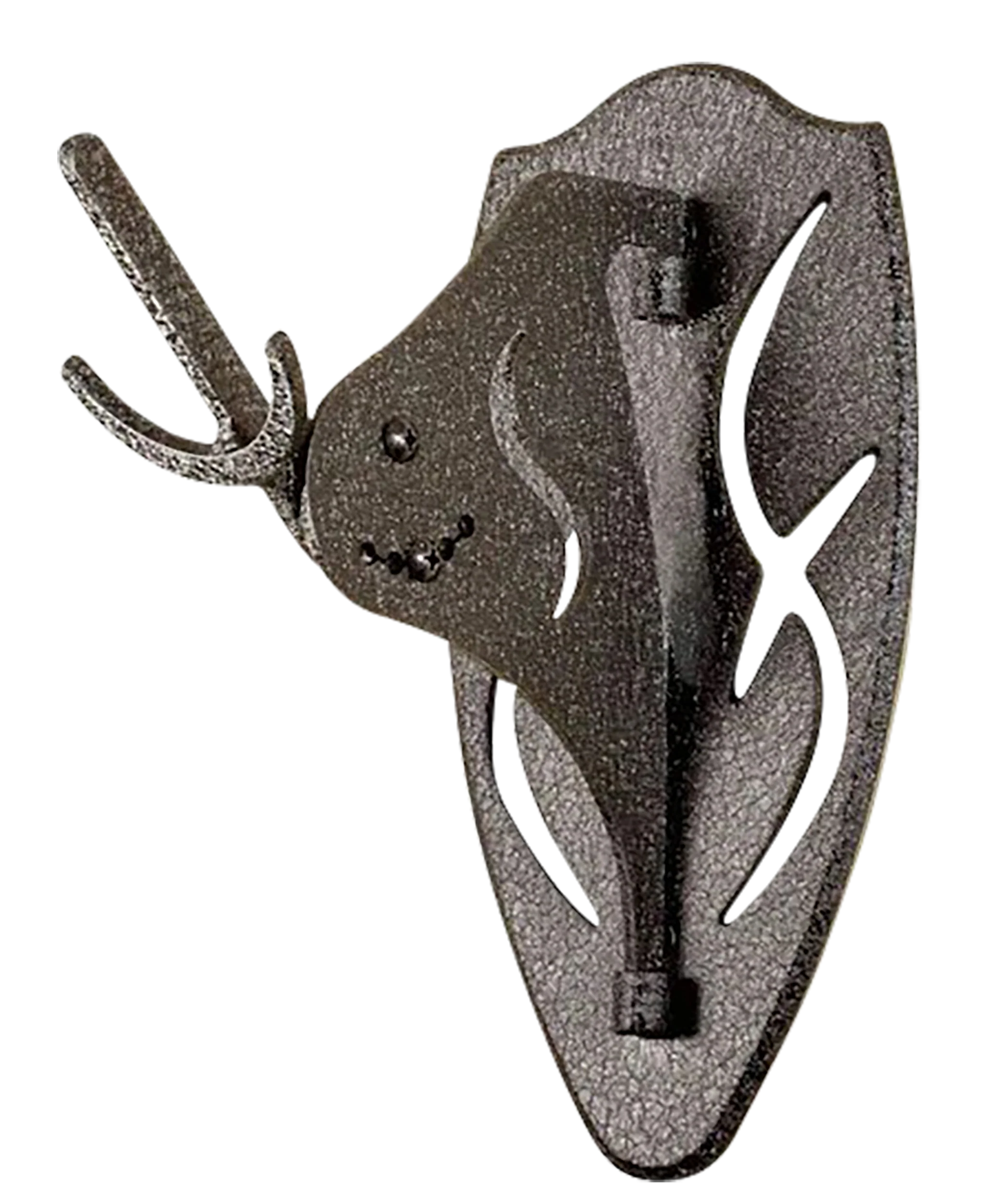 Skull Hooker Big Hooker Short Arm Wall Mount in Black Steel, 4-Inch Clearance, SKHBHSAASSYBLK