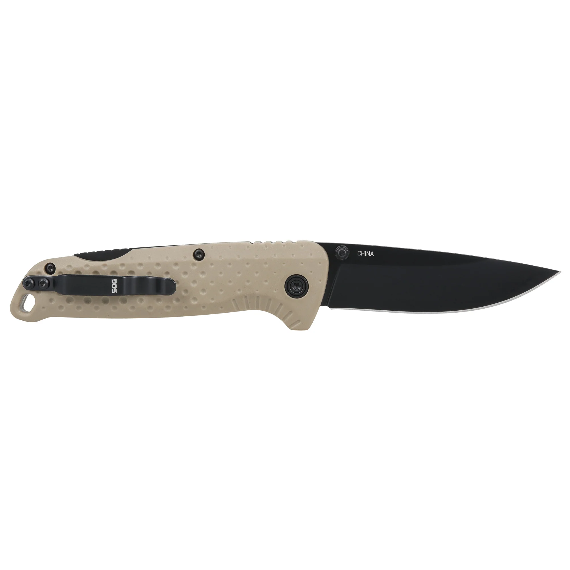 SOG Knives & Tools Adventurer Lockback Folding Knife 3.5in TiNi Blade, FDE/Black SOG-13-11-05-43 - Image 2