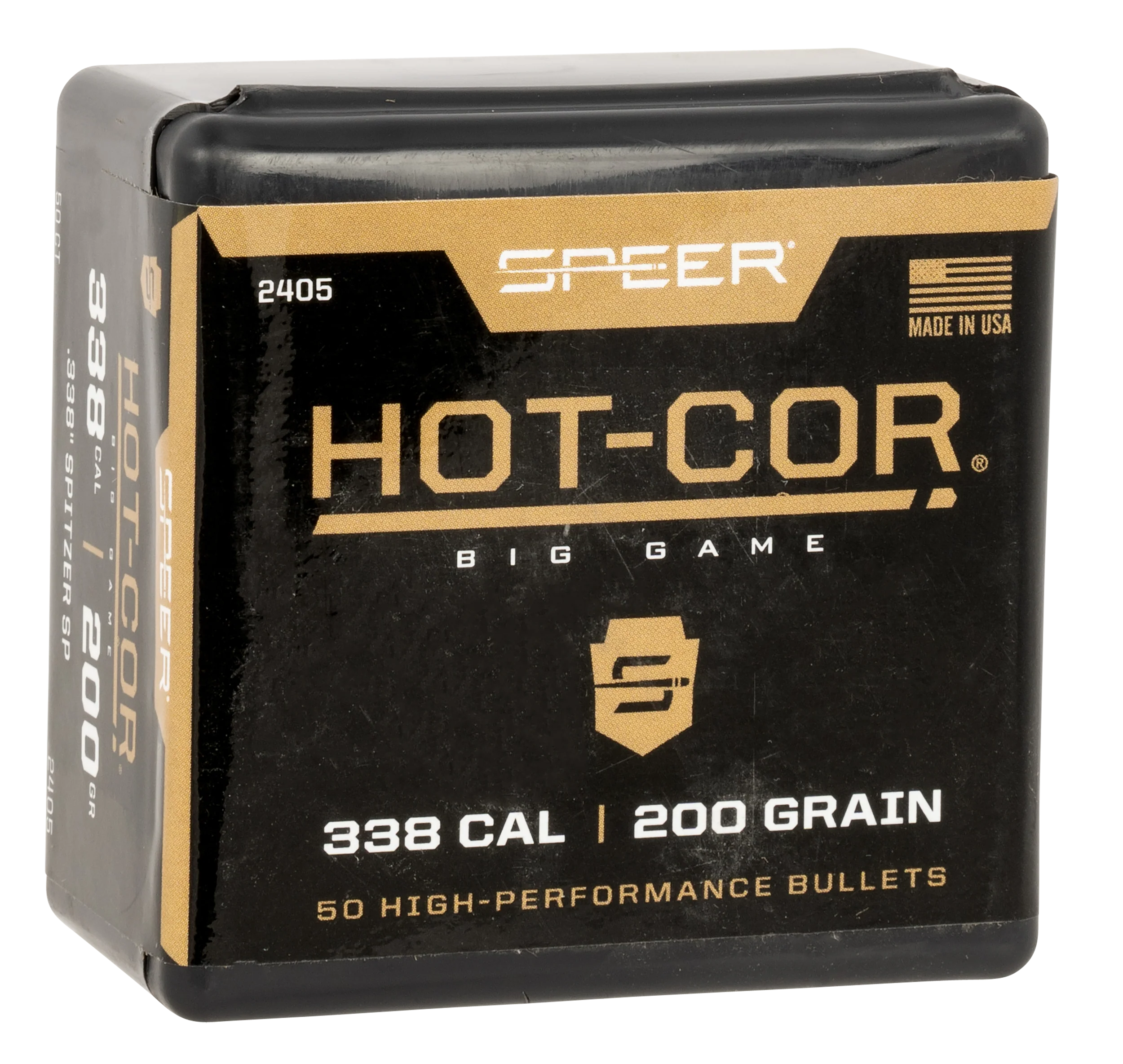 Speer Hot-Cor .338 Cal 200gr Spitzer Soft Point Rifle Reloading Bullets, 50/Box 2405