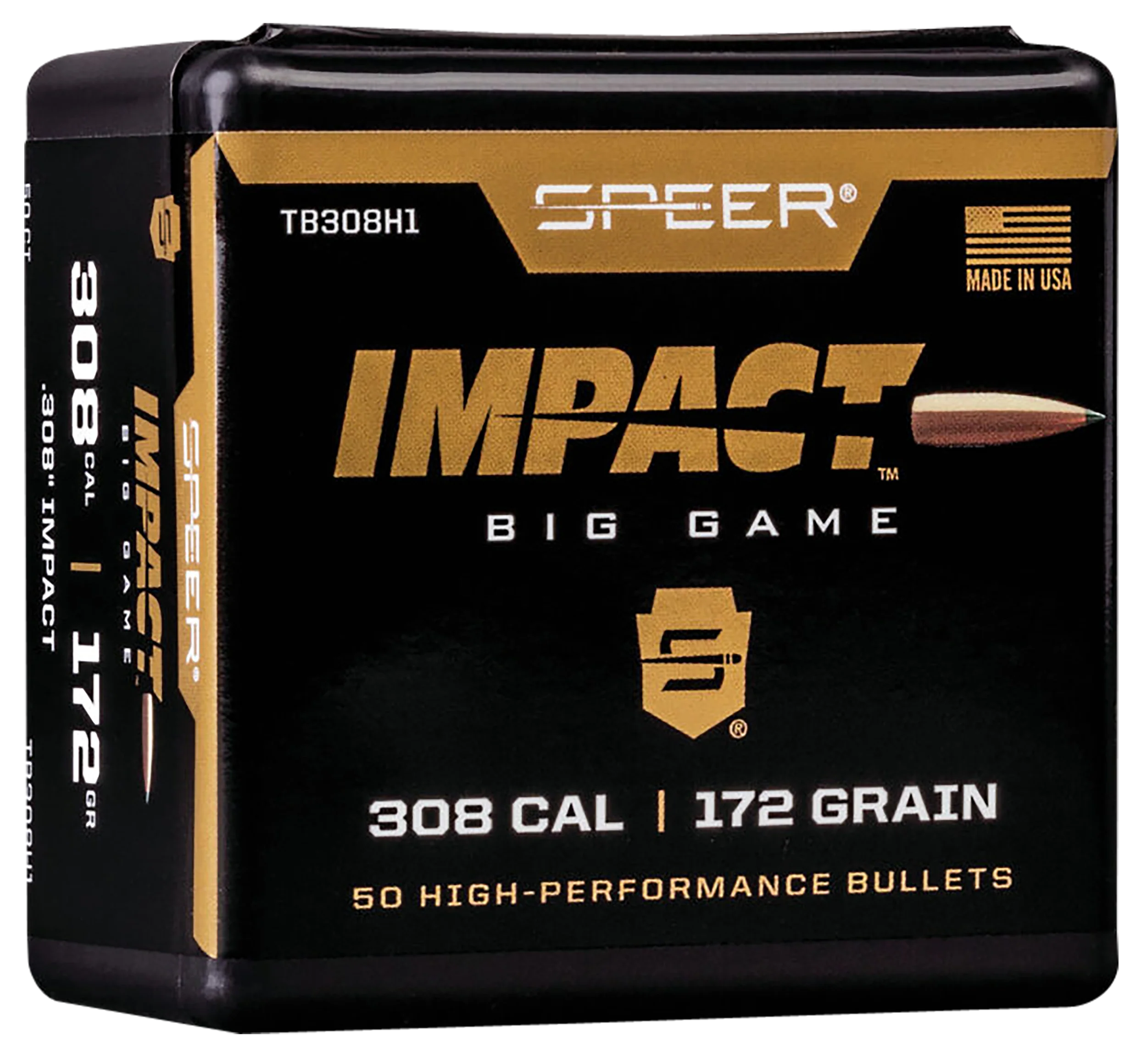 Speer Impact Rifle Bullets .308 Cal 172 Grain Slipstream Tip 50 Count TB308H1