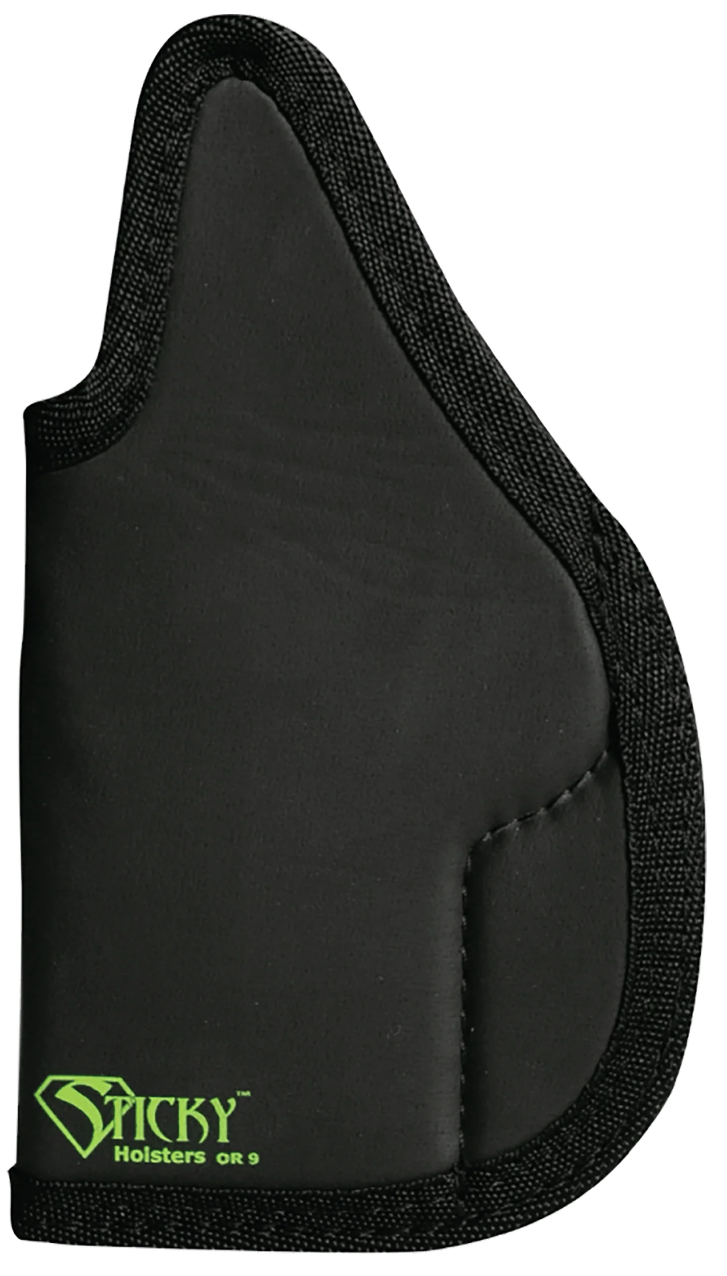 Sticky Holsters Optics Ready 9 Ambidextrous Holster, Latex-Free Rubber, Black/Green - OR9