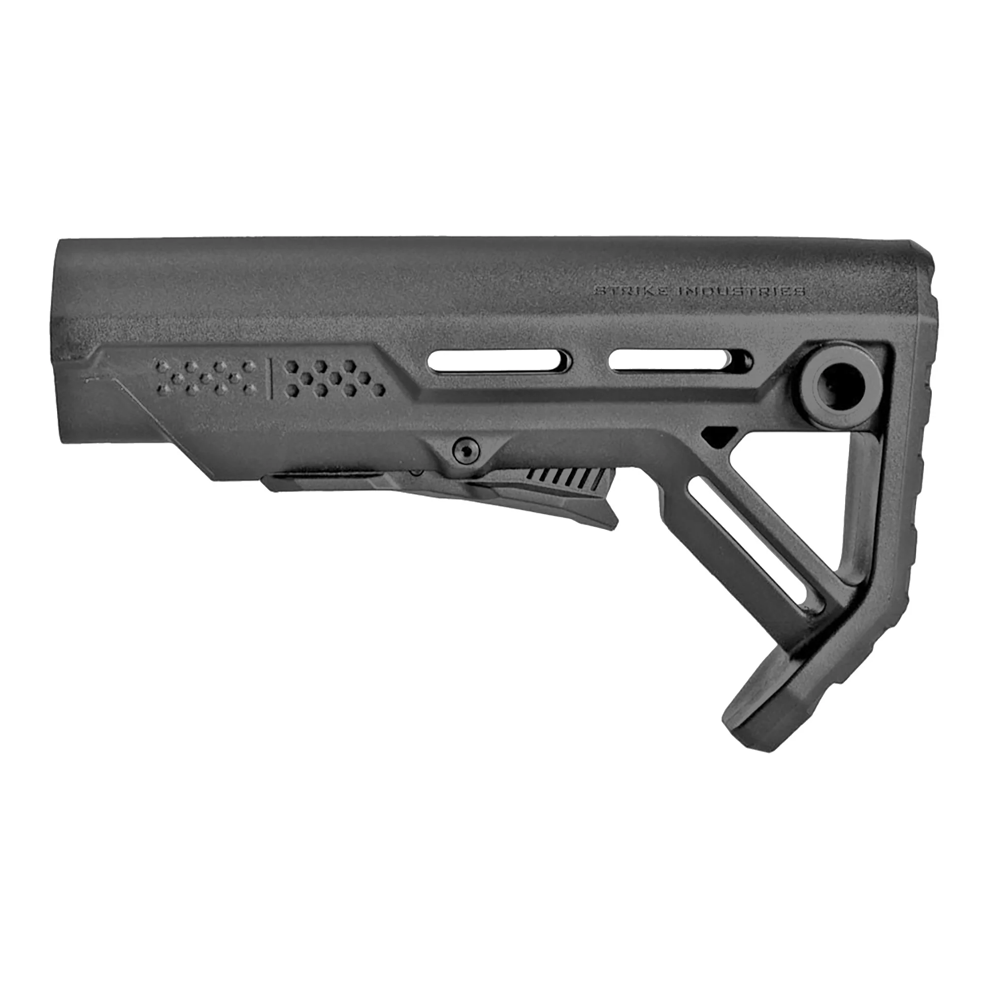 Strike Industries MOD1 Mil-Spec Collapsible Stock w/ Quick Detach Sling Sockets, Black SI-STRIKE-ES-MOD1BK-BK