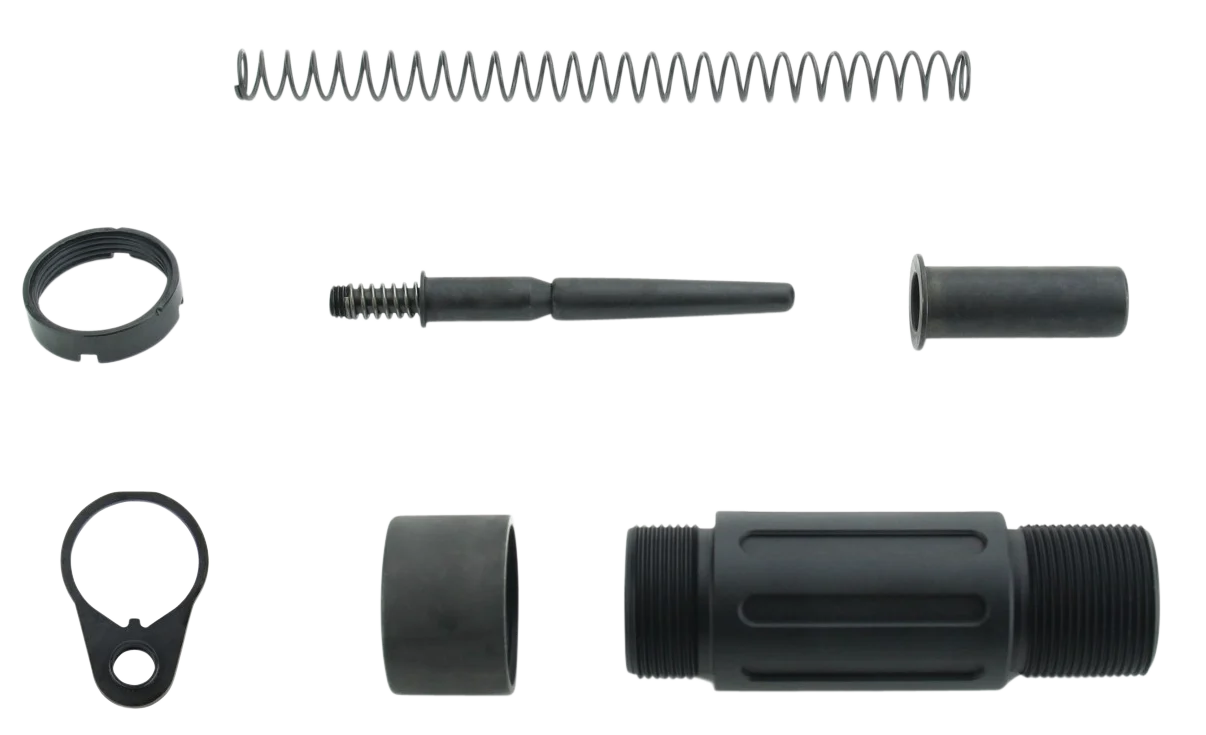 TacFire Short AR Pistol Buffer Tube System w/ QD End Plate, Black Anodized Aluminum MAR139C
