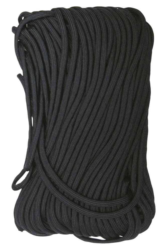 TACSHIELD (MILITARY PROD) 550 Paracord – Black, 100 ft, Seven-Strand, tested 700 lb – 03010