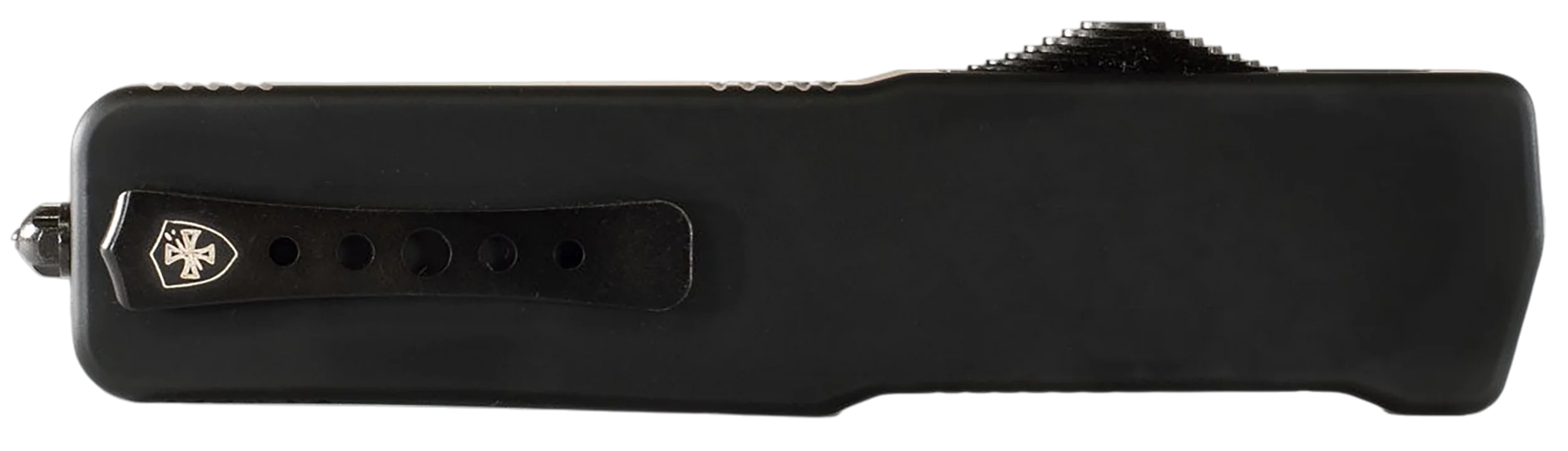 Templar Knife Premium Weighted Slim Out-the-Front Knife, D2 Drop Point 3.16 in, Black Handle MZBR321