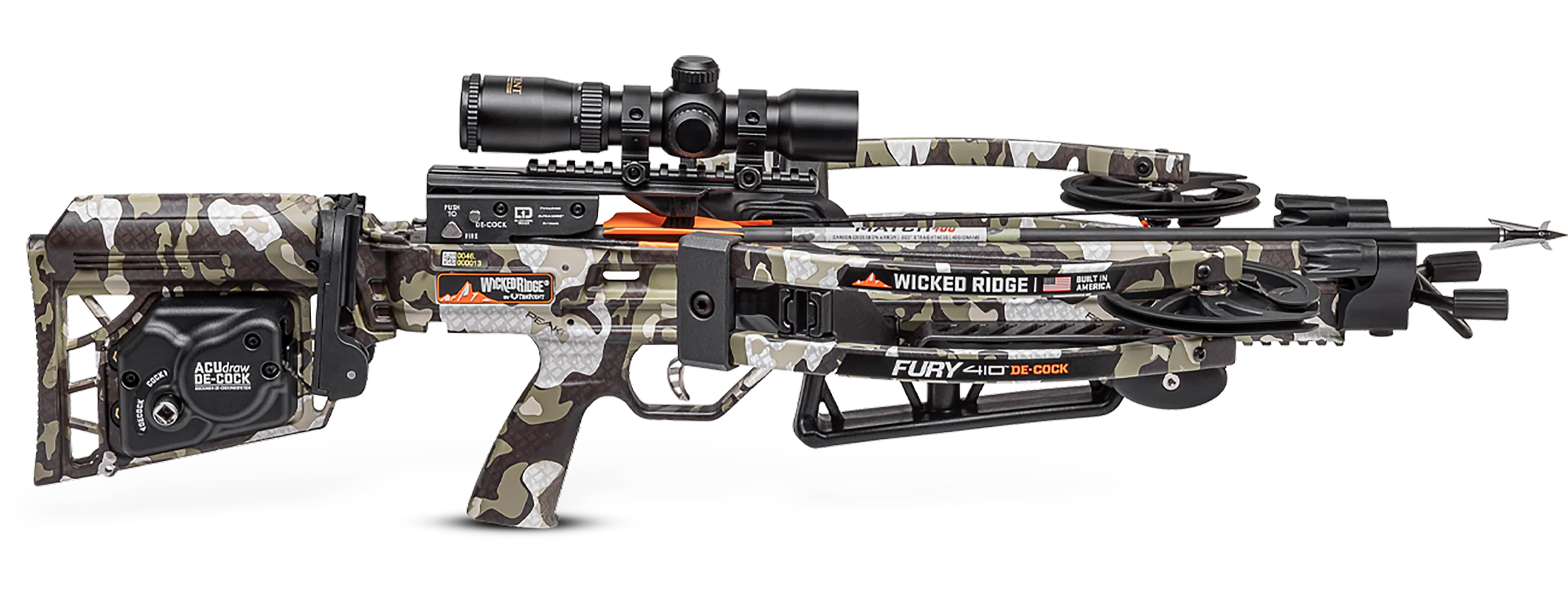 TenPoint Fury 410 De-Cock Crossbow, ACUdraw De-Cock, Reverse-Draw, 410 FPS, 29 in — WR220604518