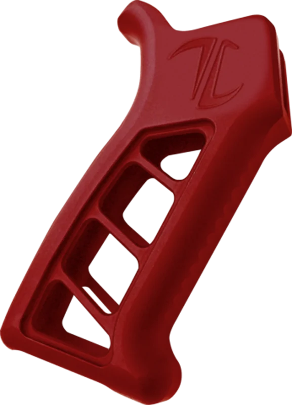 TIMBER CREEK OUTDOOR INC Enforcer AR-15 Pistol Grip, Red Anodized Aluminum, Clear Cerakote EARPGR
