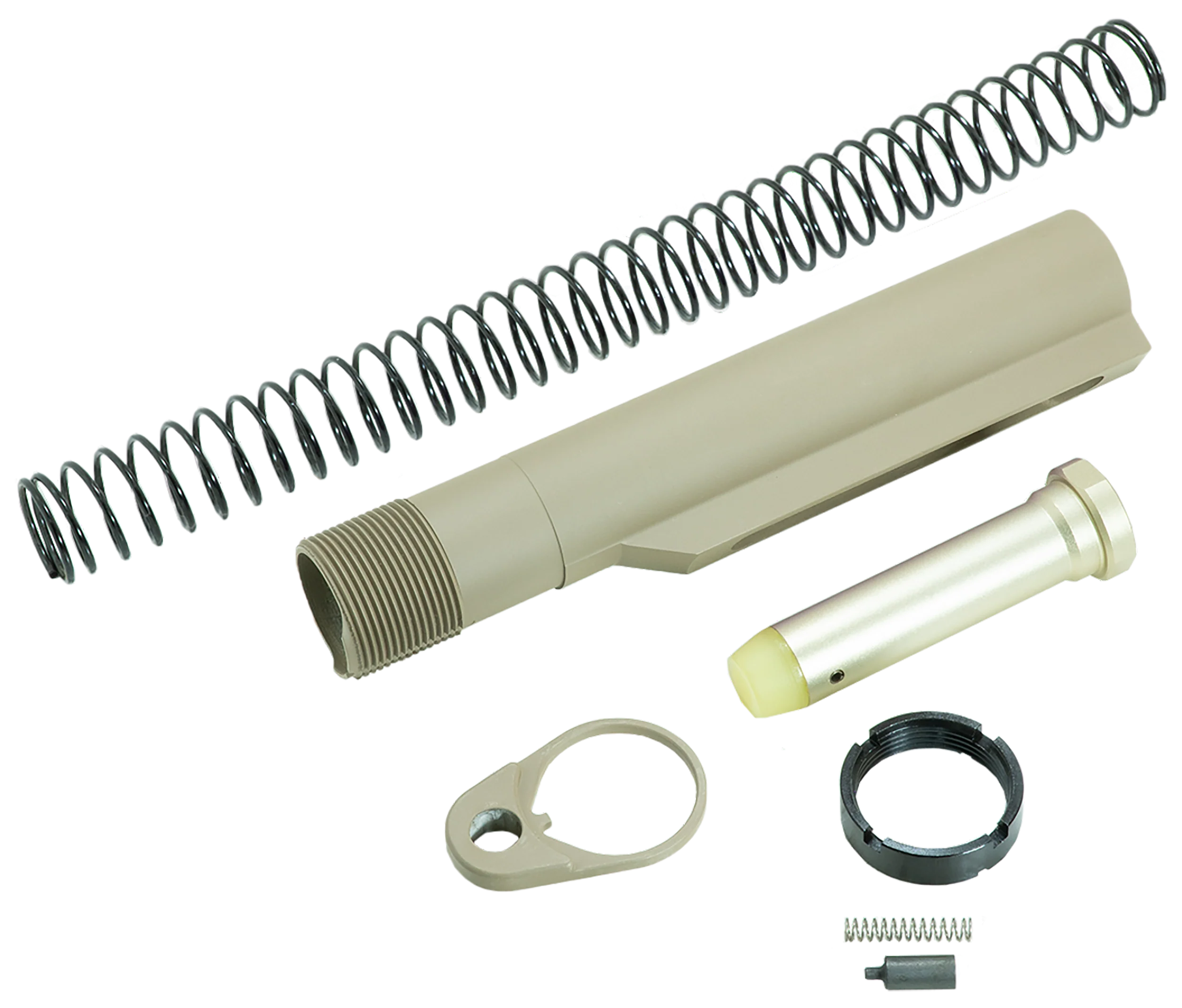 Timber Creek Outdoors AR-15 Mil-Spec Carbine Buffer Tube Kit, QD End Plate, Flat Dark Earth ARBTKFDE
