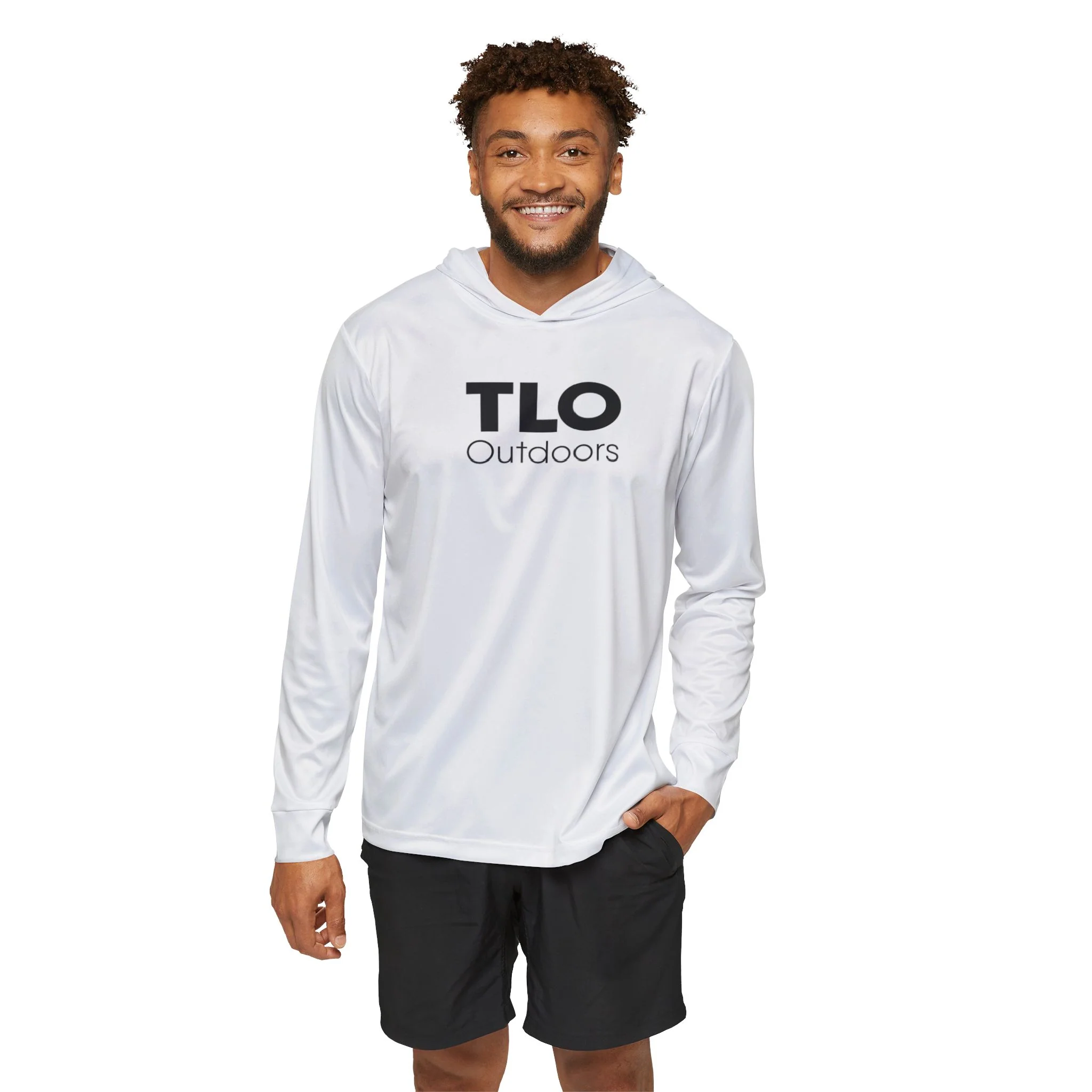 TLO Men's Sports Warmup Hoodie - Black on White - Image 3