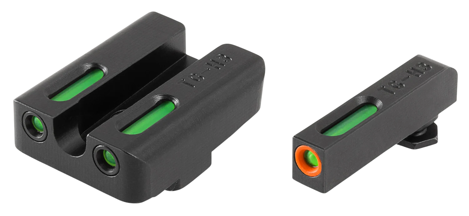 Truglo TFX Pro High Sight Set for Glock - Tritium + Fiber-Optic, Orange Front Ring, TG13GL2PC
