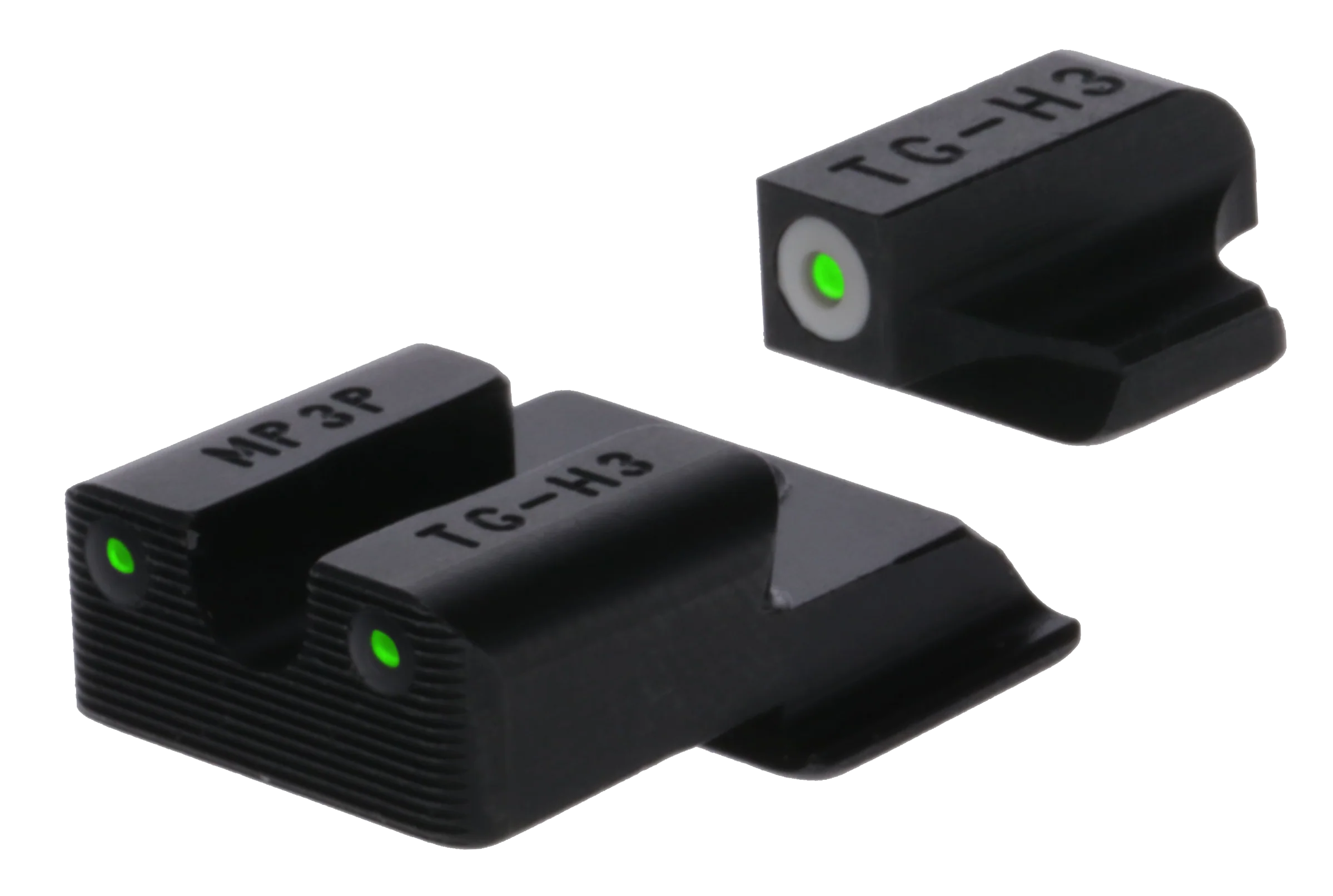Truglo Tritium Pro Night Sight Set, Green Tritium, Steel, Focus-Lock Ring, TG231MP4W