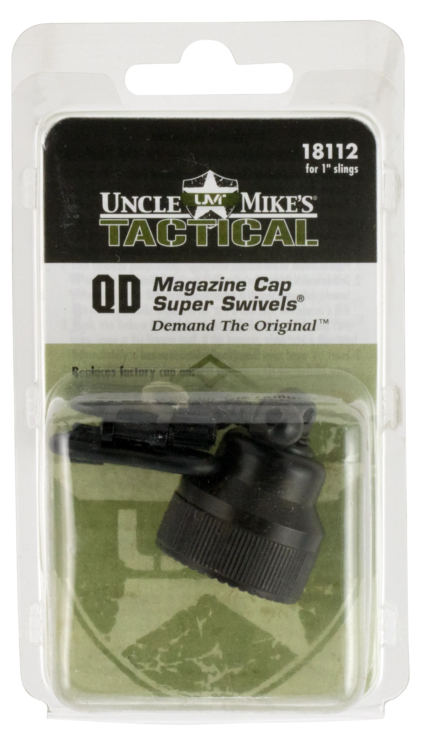 Uncle Mike's Magazine Cap Sling Swivel Set for Mossberg 590/835, Steel, 1 in Loops, Quick-Detach - 18112