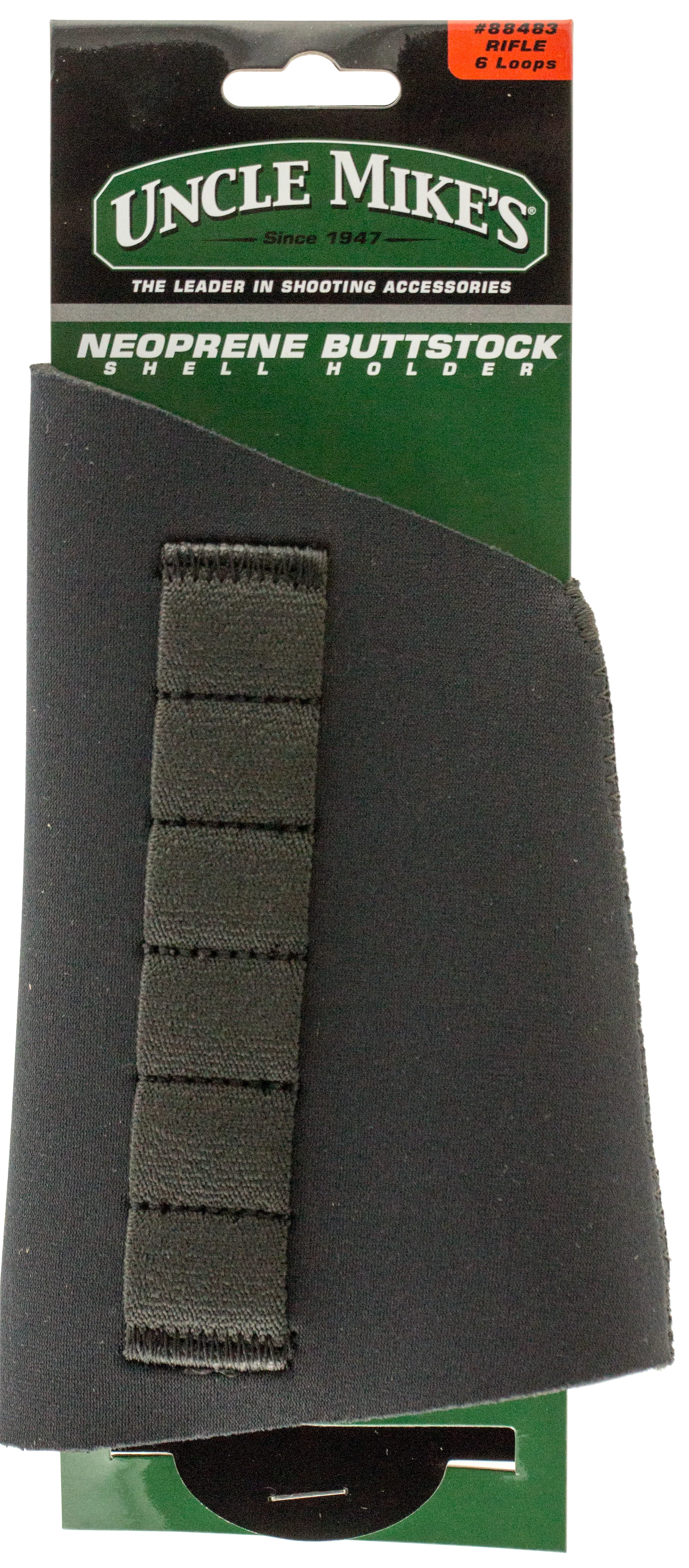 Uncle Mike's Neoprene Rifle Buttstock Shell Holder, 6-Round Non-Slip Elastic Loops 88483