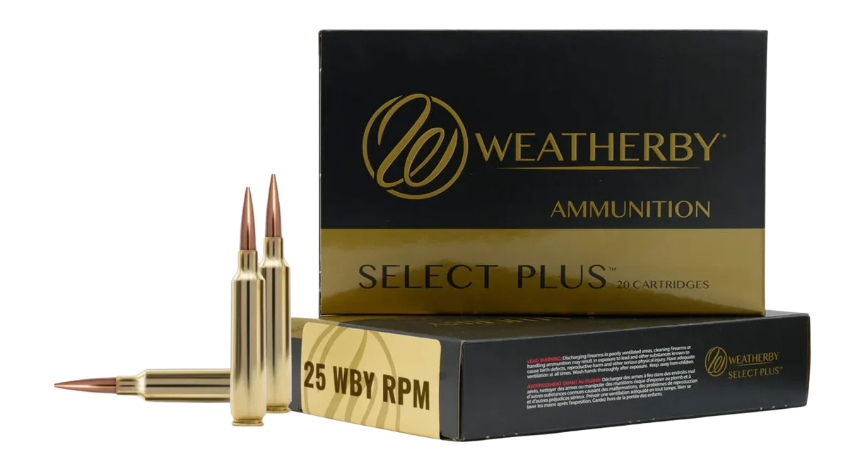 Weatherby Select Plus 25 Weatherby RPM 133gr Berger Elite Hunter JHP Rifle Ammo 20rd R25RPM133EH