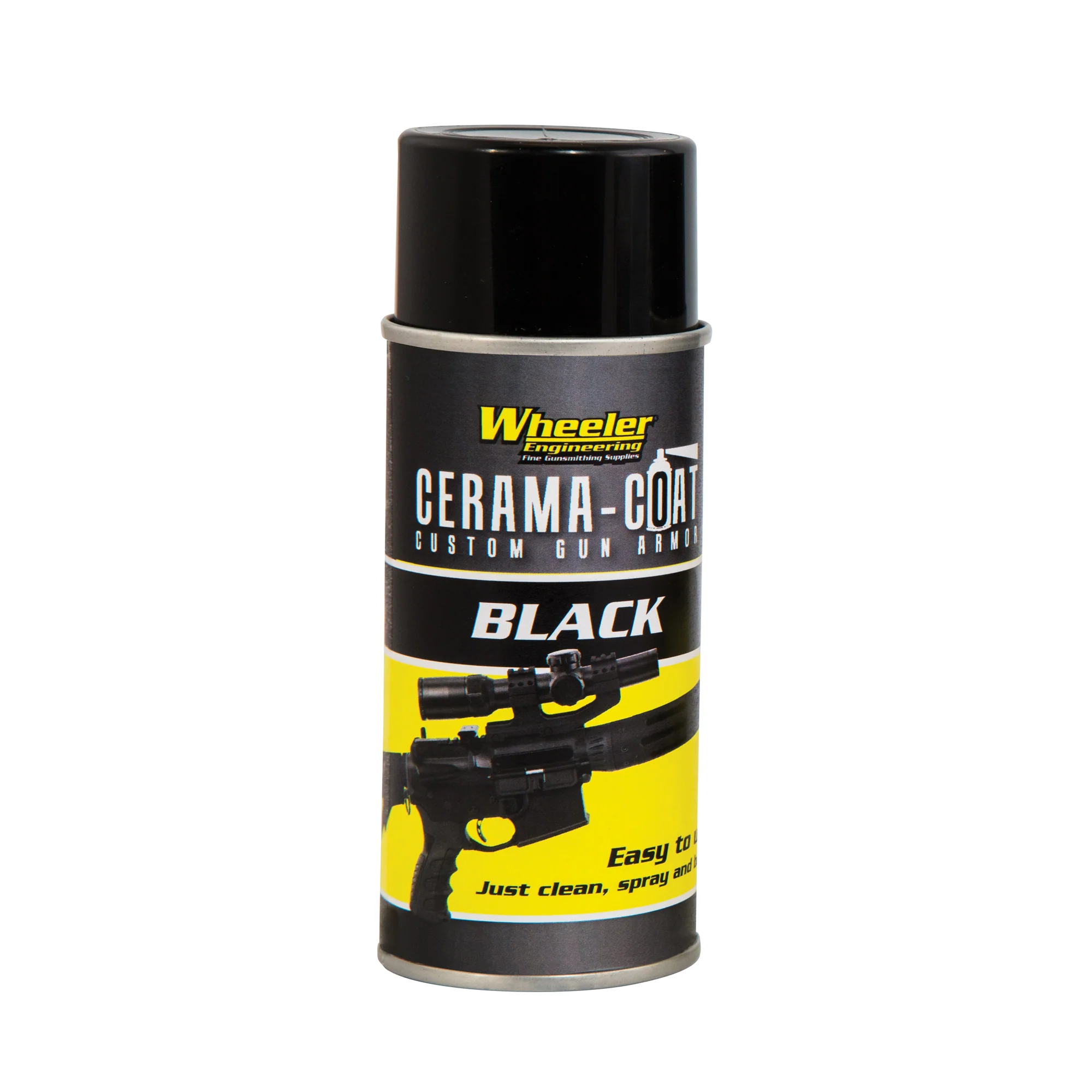 Wheeler Cerama-Coat Firearm Finish Aerosol, Durable Matte Black 4 oz Spray Can – 468993