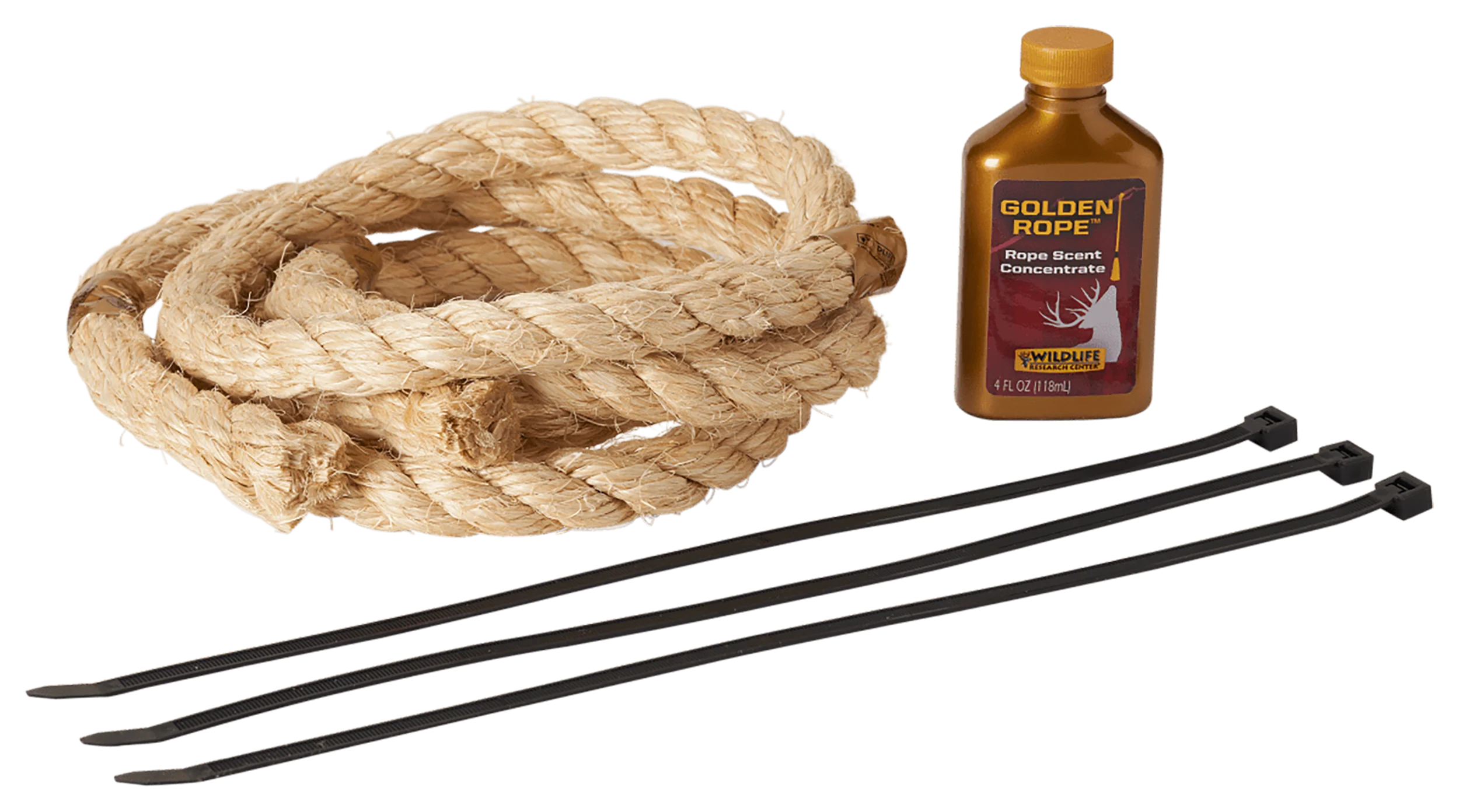 Wildlife Research Golden Rope Scent Rope Kit with Wide-Mouth Jar, 3x 30-inch Ropes, 396