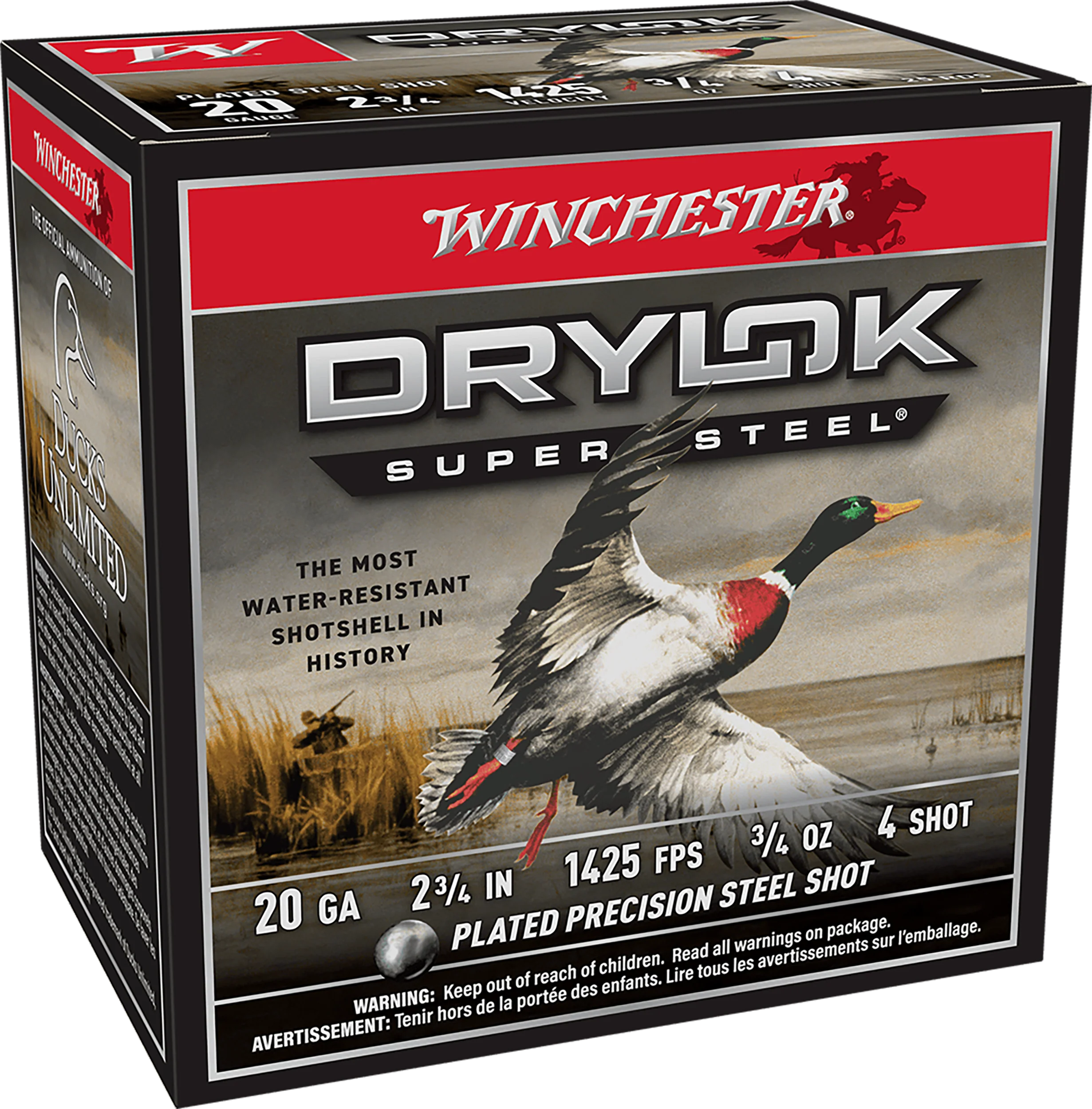 Winchester Ammo Drylok Super Steel Magnum 20 Gauge 2 3/4" #4 3/4oz Waterfowl XS204