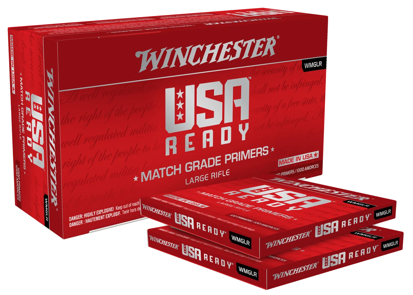 Winchester Ammo Large Pistol Match Grade Centerfire Primers 1000/Box, 5-Case WMGLP
