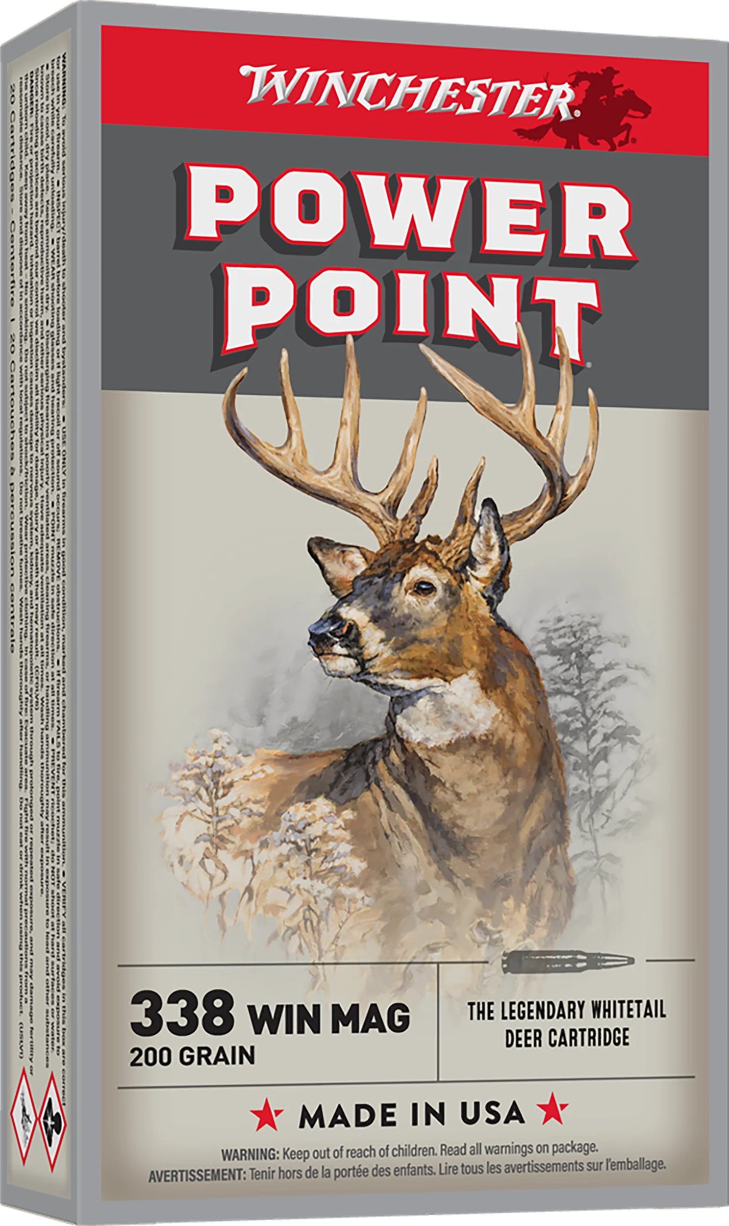 Winchester Ammo Super-X Power-Point .338 Win Mag 200gr Jacketed Soft Point Rifle Ammo X3381