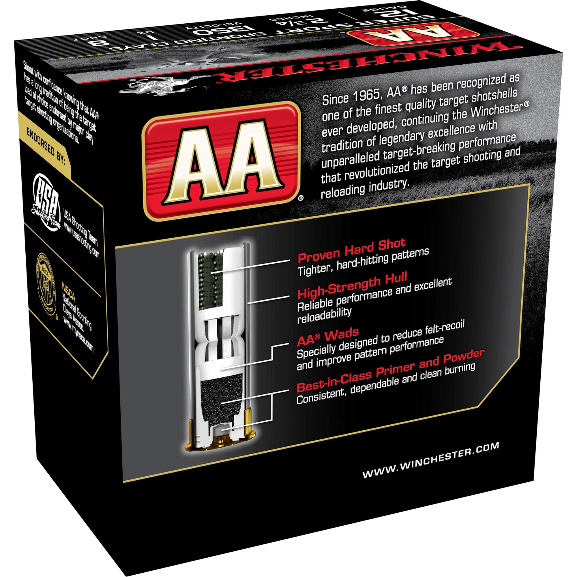 Winchester Ammunition AA Super Sport Sporting Clays 12 Gauge 2 3/4in #8 Shot 1oz 1350fps AASCL128 - Image 2