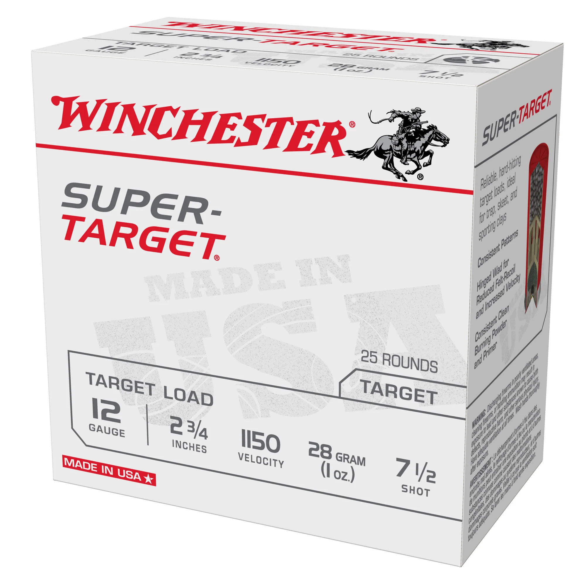 Winchester Ammunition Super-Target 12 Gauge 2 3/4in #7.5 1 oz 25-Round Shotshells TRGT11507 - Image 2