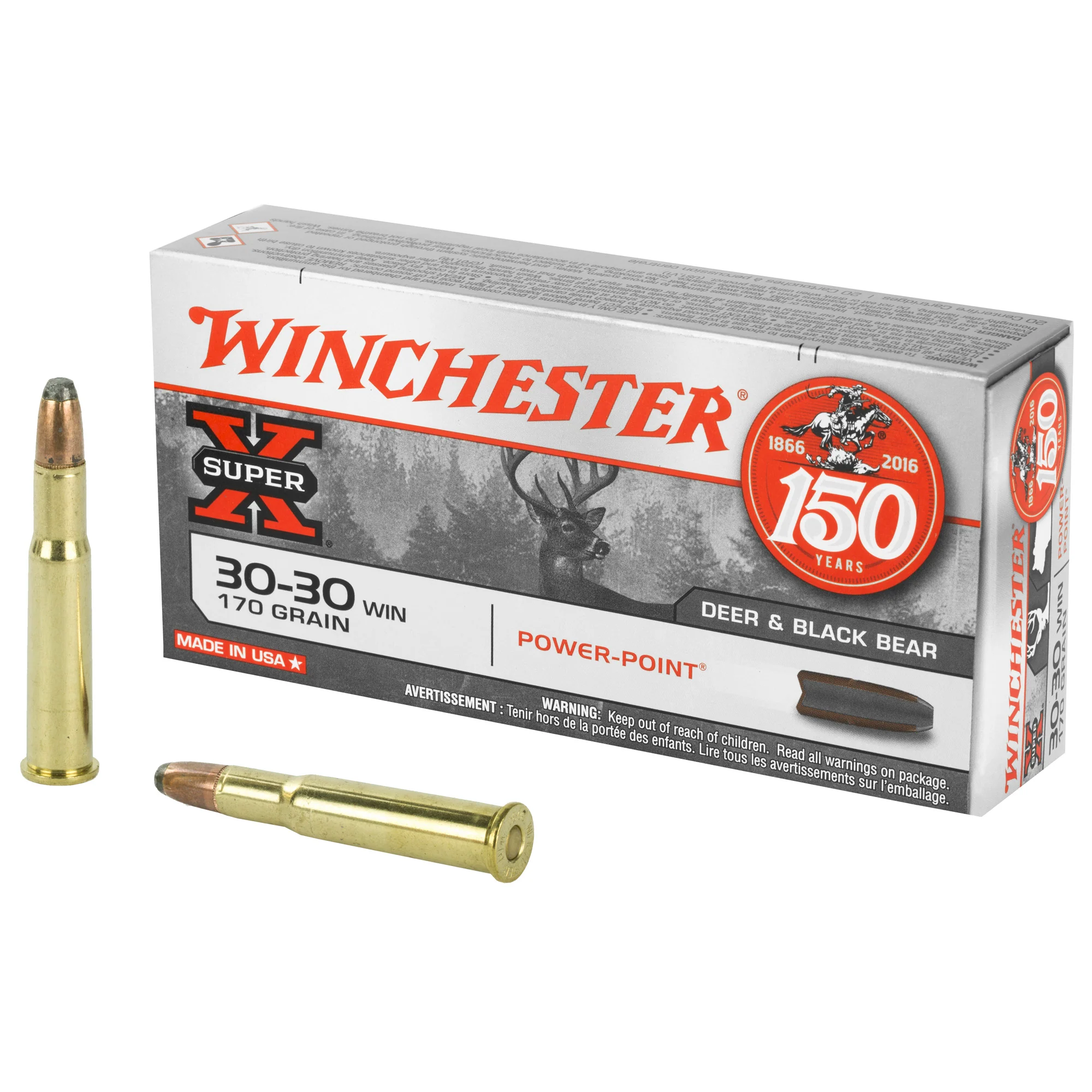 Winchester Ammunition Super-X Power-Point 30-30 Winchester 170gr Jacketed Soft Point Ammo 20rd X30303
