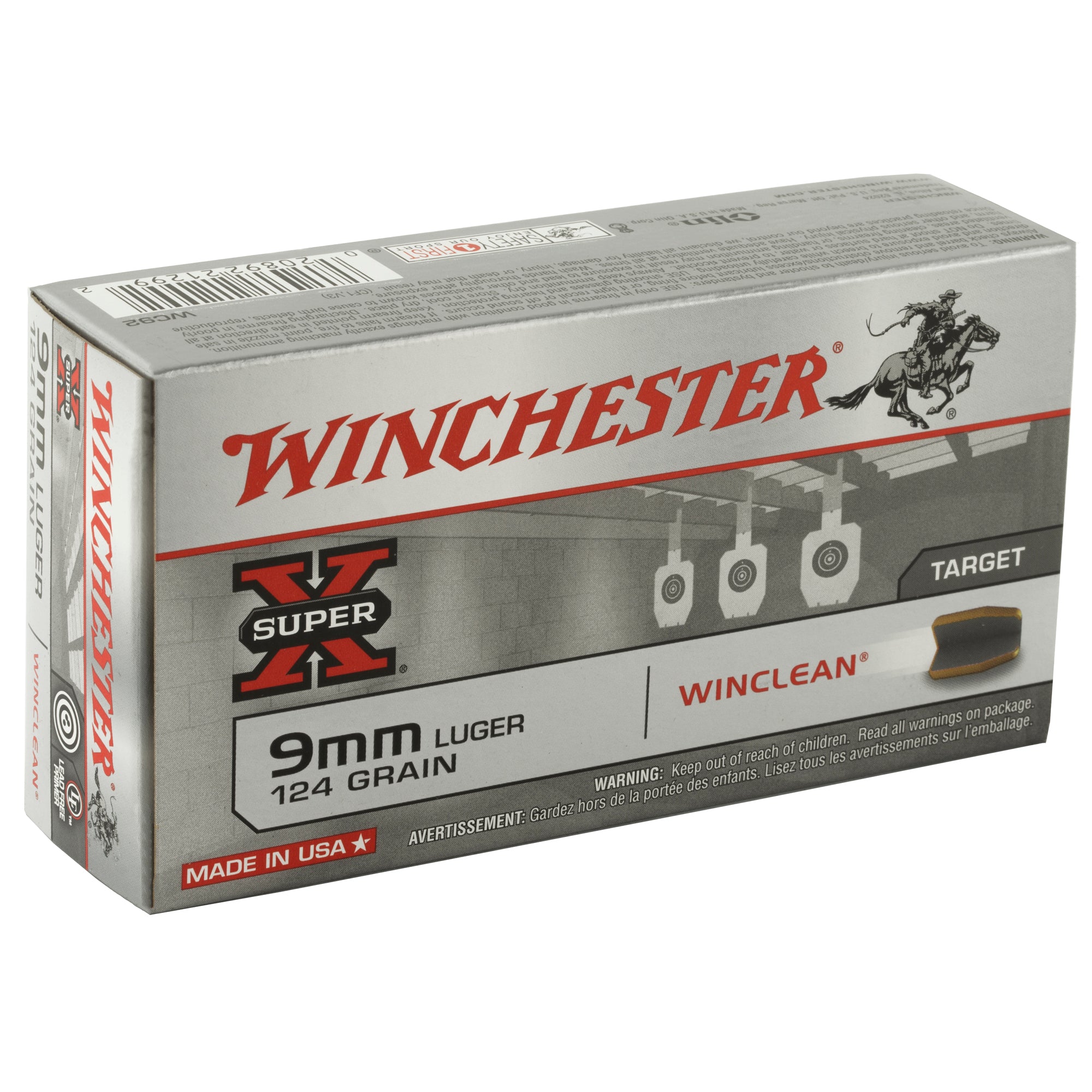 Winchester Ammunition Super-X WinClean 9mm Luger 124gr Brass Enclosed Base Ammo, 50rd Box WC92 - Image 2
