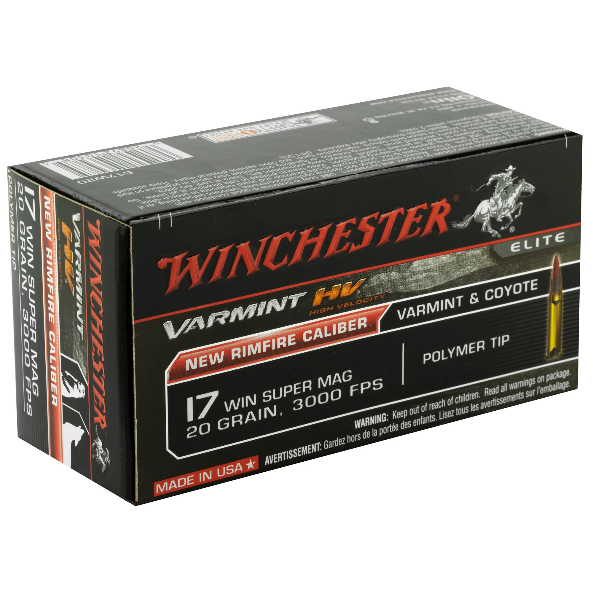 Winchester Ammunition Varmint High Velocity .17 WSM 20gr Polymer Tip Rimfire Ammo 50ct S17W20 - Image 2
