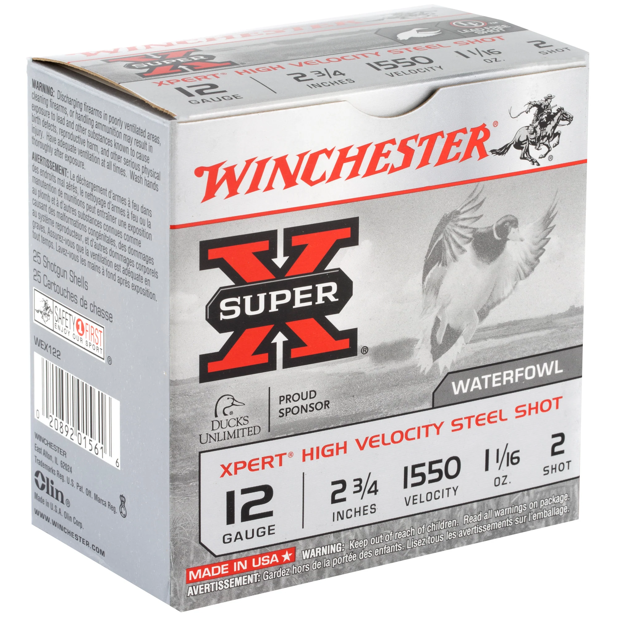 Winchester Super-X Xpert High Velocity 12 Gauge 2 3/4in #2 Steel Shot 25rd WEX122 - Image 2