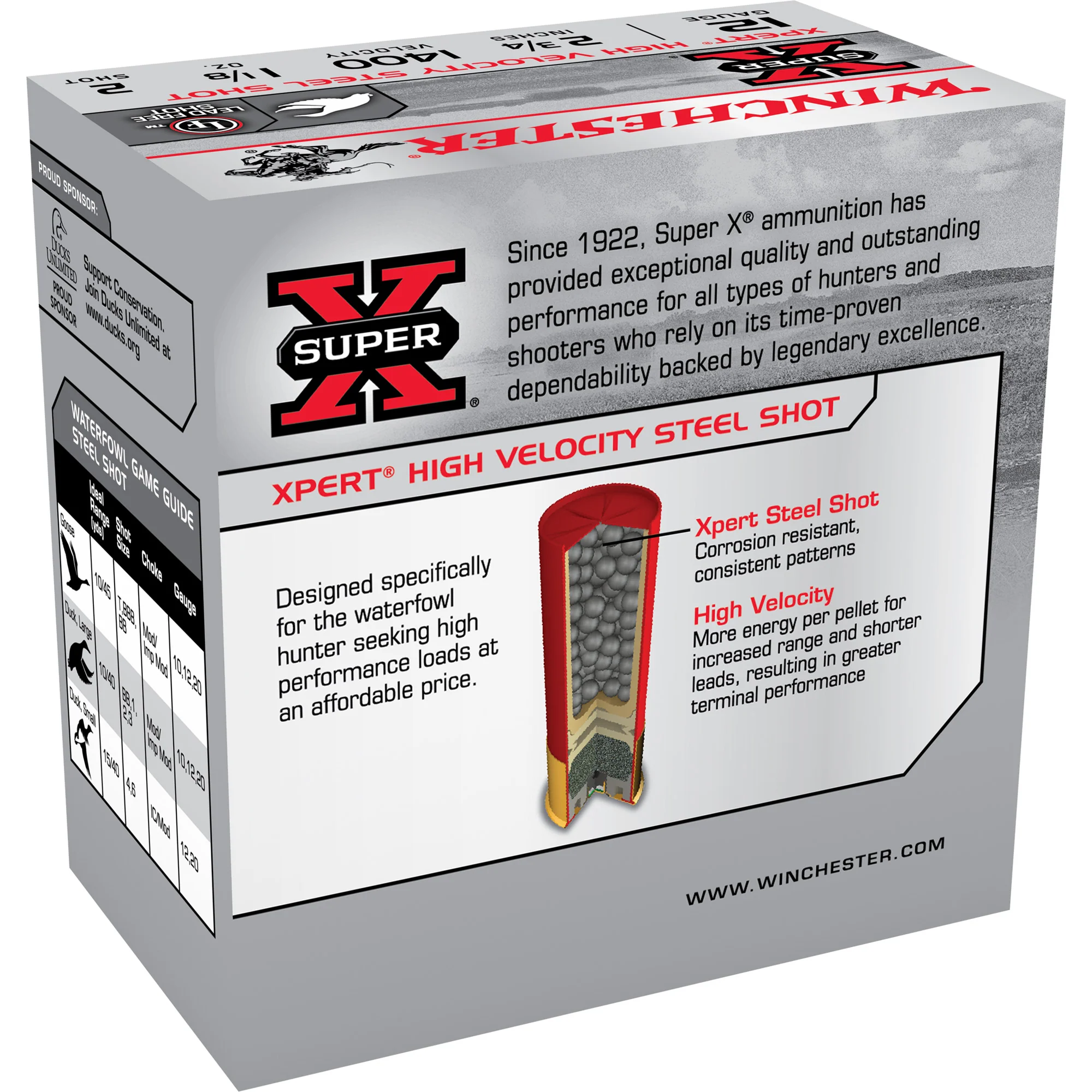 Winchester Super-X Xpert High Velocity Steel Shot 12 Gauge 2 3/4in #2 25rd WEX12H2 - Image 2