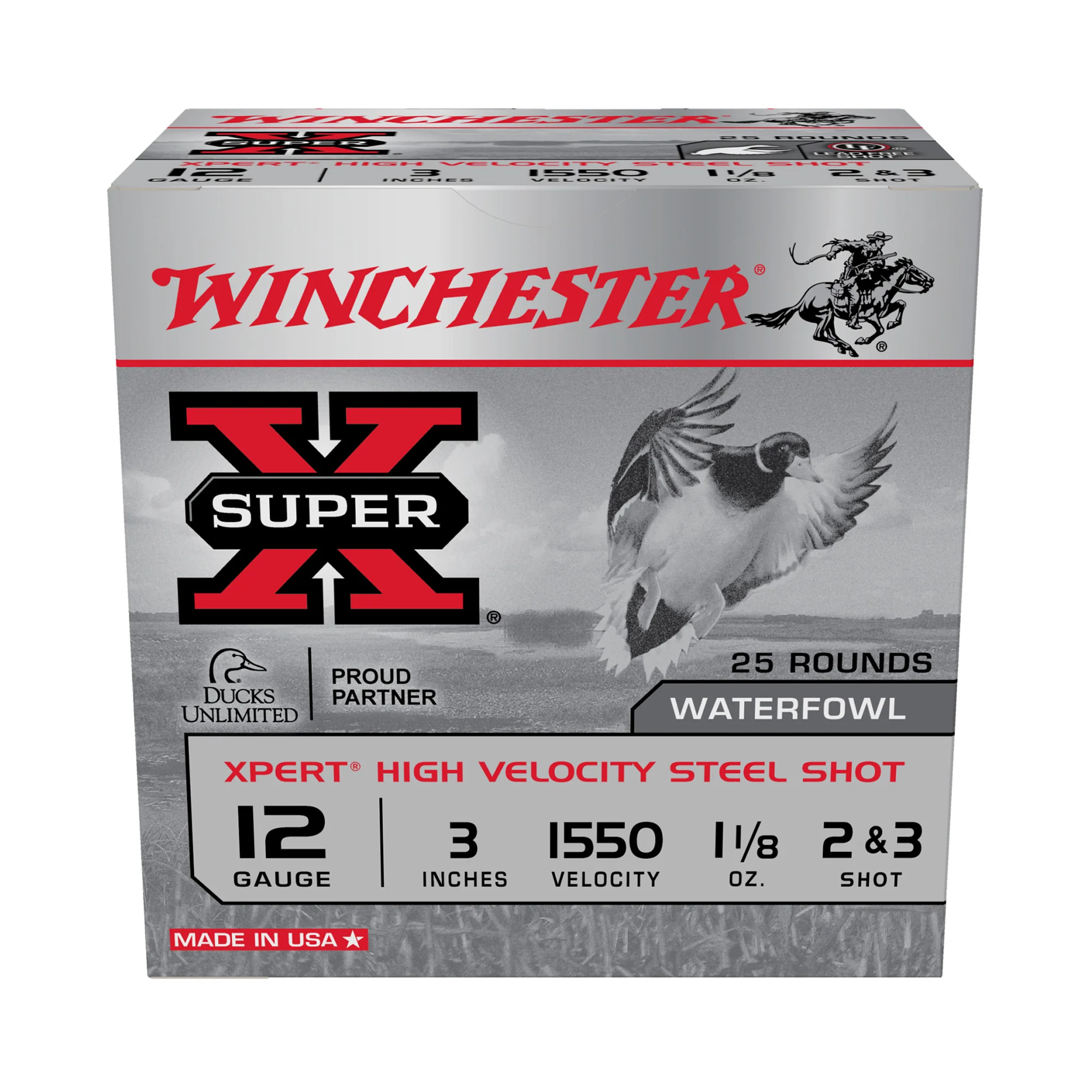 Winchester Super-X Xpert High Velocity Steel Waterfowl 12 Gauge 3in #2 Shot 25 Rounds WEX12323